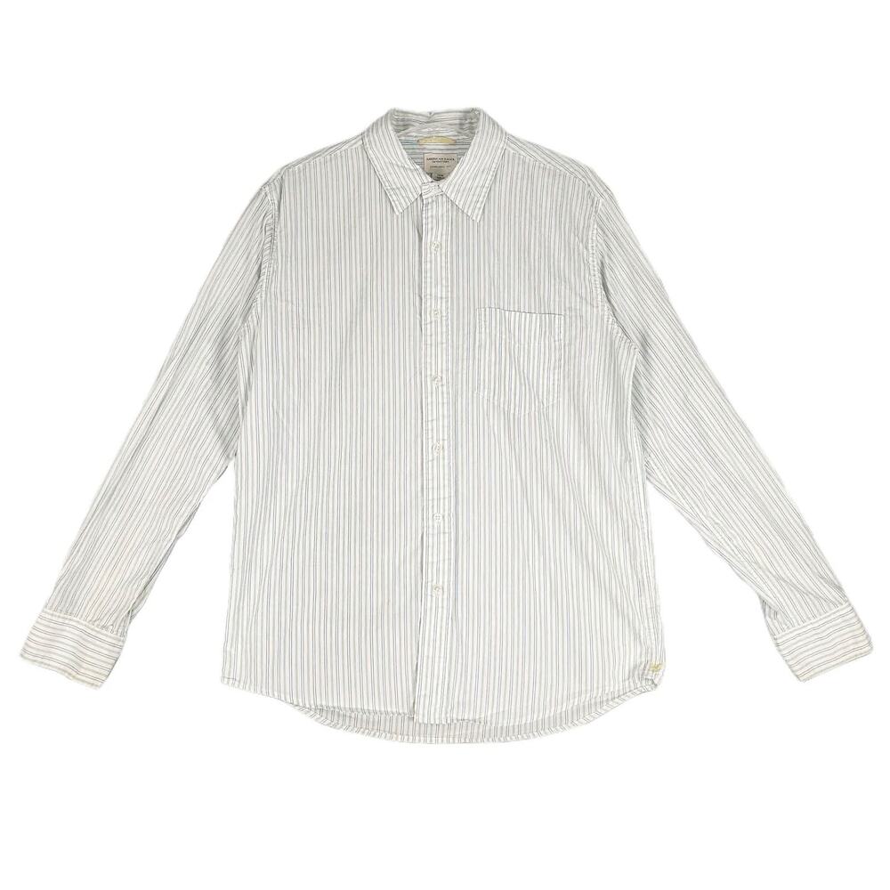Vtg Y2K American Eagle Outfitters Men's M Striped Casual Dress Shirt Long Sleeve